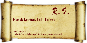 Recktenwald Imre névjegykártya
